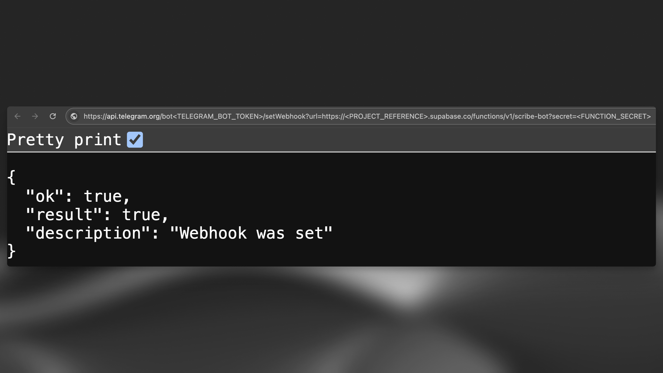 Set webhook